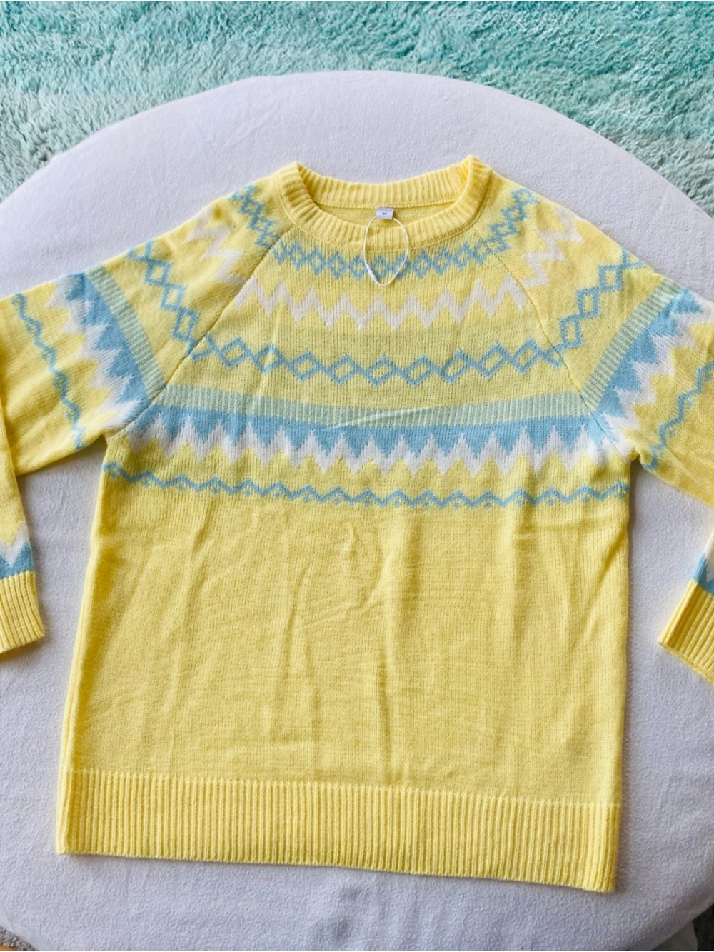 Yellow Nordic-Pattern Women's Sweater